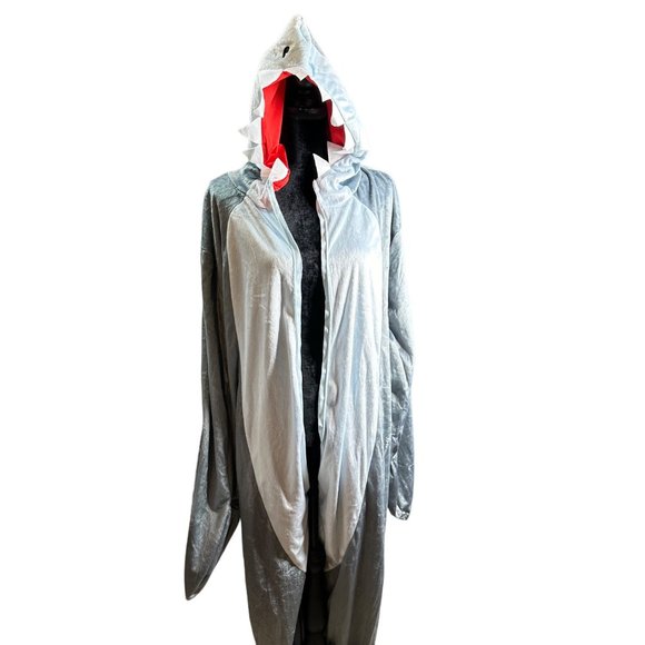 Spirit Costume One Size Unisex Shark Jumpsuit Hooded Bodysuit Jogger Outfit - Picture 3 of 15